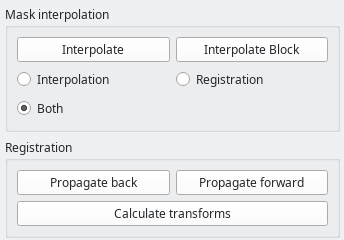 Mask interpolation and registration